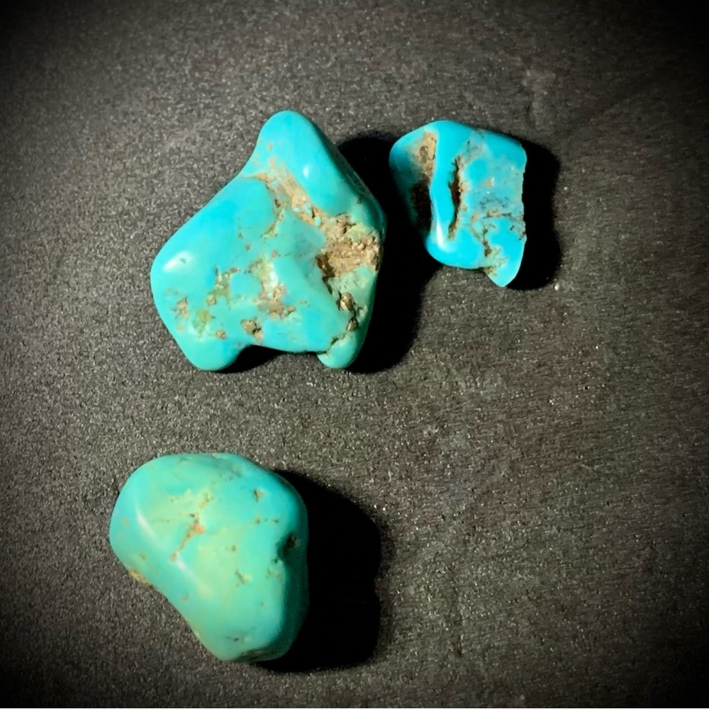 Turquoise Nugget Stone Lot – Polished Blue Green Natural Style Stones (3)